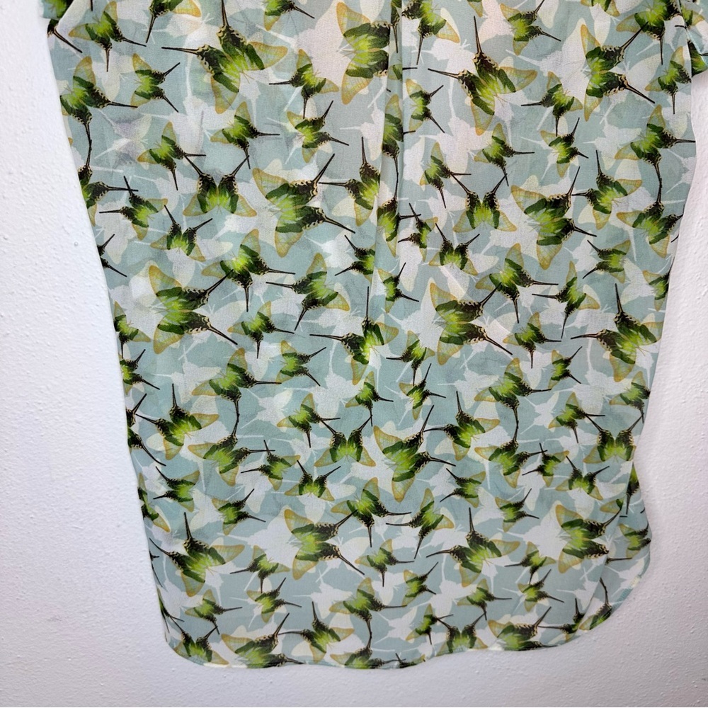 Cabi 234 Green Floral V-Neck Short Sleeve Blouse Size Medium - Picture 8 of 12